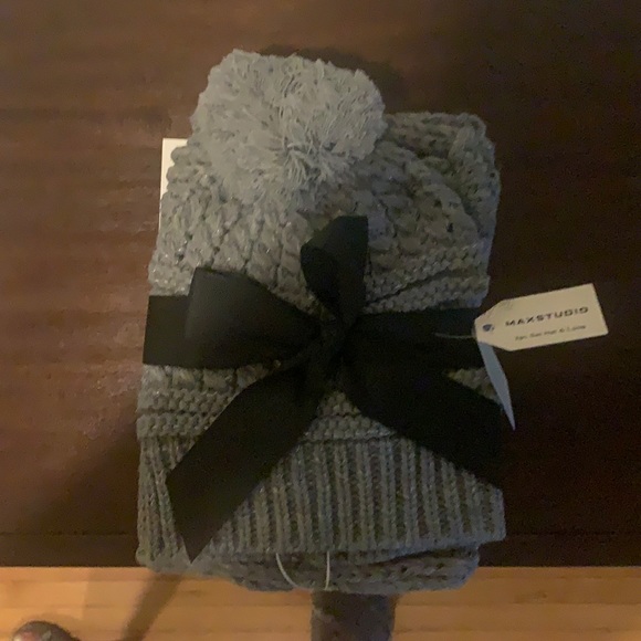 NWT Max studio gray hat and scarf set - Picture 1 of 7